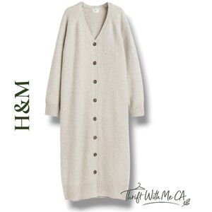 H&M Knit Cardigan Maxi Dress – Size XL (Like New) ✨